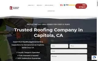Redwood Roofing of Santa Cruz website