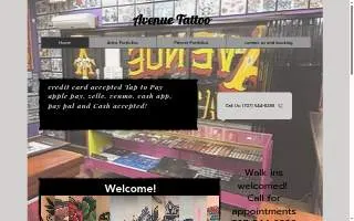 Avenue Tattoo and Piercing website