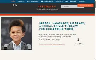 Literally Speech & Language Therapy website