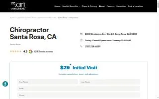 The Joint Chiropractic of Santa Rosa website