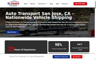 El Paseo Auto Experts Car Transport website