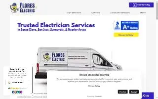 Flores Electric of Saratoga website