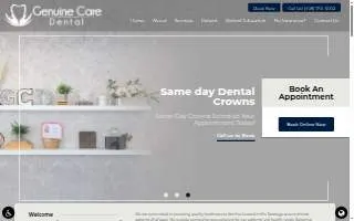 Genuine Care Dental website