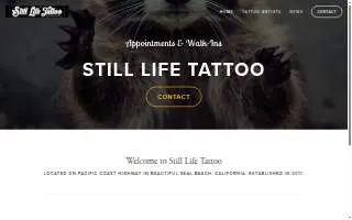 Still Life Tattoo website