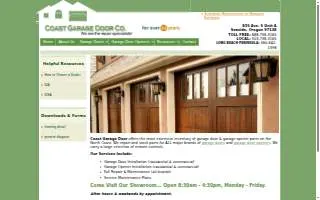 Coast Garage Door website