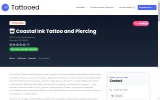 Coastal Ink Tattoo website