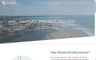 All Valley Escrow website