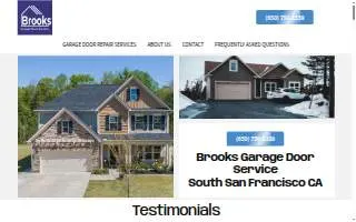Brooks Garage Door Service website