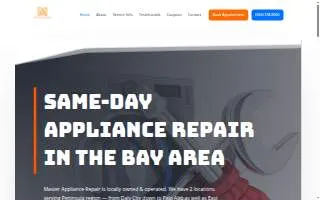 Master Appliance Repair of South San Francisco website