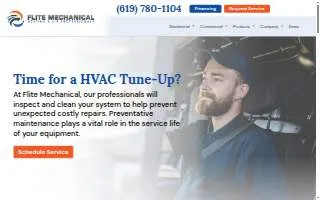 Flite Mechanical Heating & Air Professionals website