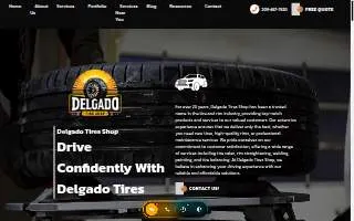 Delgado Tire Shop website