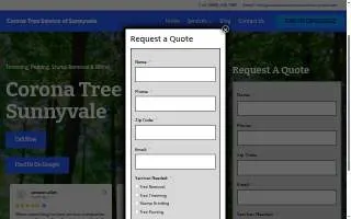 Corona Tree Service of Sunnyvale website