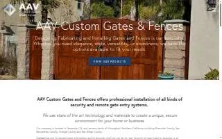 AAV Custom Gates & Fences website