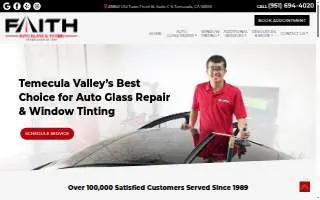 Faith Auto Glass & Window Tinting website