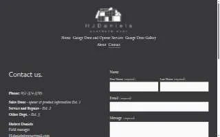 H J Daniels Overhead Door website
