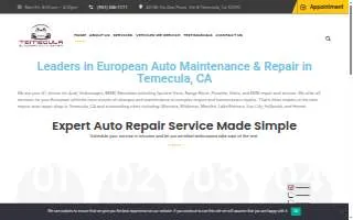 Temecula European Auto Repair website