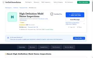 High Definition Mold Home Inspections website