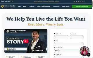 Falcon Wealth Planning of Torrance website