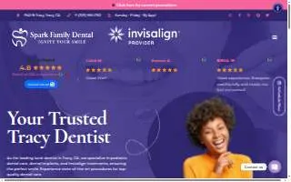 Spark Family Dental, Tracy website