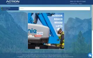 Action Equipment Rentals website