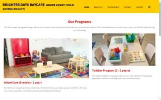 Brighter Days Daycare website