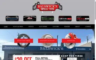 Balswick's Tire and Auto Service website