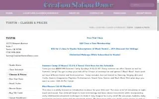 Creation Station Dance - Tustin website