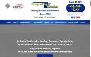 Competition Roofing of Upland website