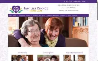 Families Choice Home Care website