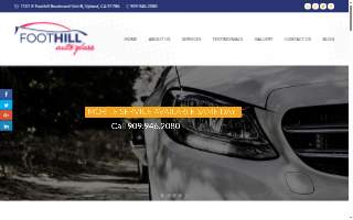 Foothill Auto Glass website
