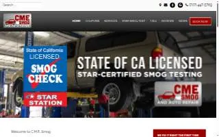 CME Smog & Auto Repair website