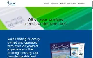 Vaca Printing website