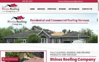 Rhinos Roofing Company website