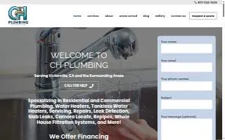 CH Plumbing Services website