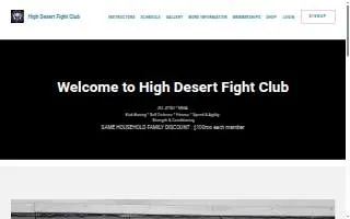 High Desert Fight Club website