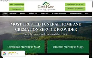 Sierra View Funeral Chapel and Crematory, Inc. of Vineyard website