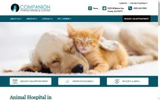Companion Animal Medical Center of Visalia website