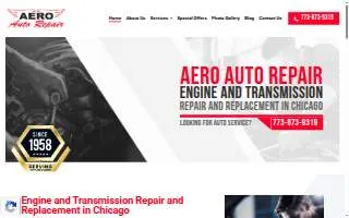 Aero Auto Repair of Vista website