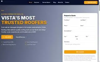 Prime Roofing Vista website
