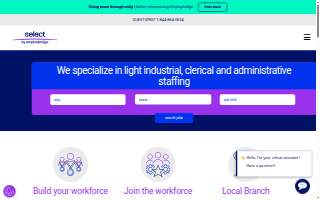 Select Staffing website