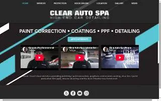 Clear Auto Spa website