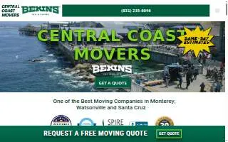 Bekins Central Coast Movers website