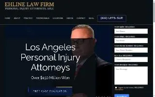 Ehline Law Firm Personal Injury Attorneys, APLC website