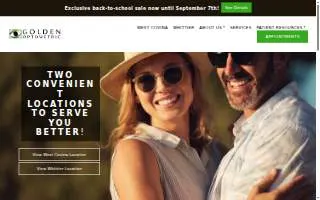 Golden Optometric Whittier website