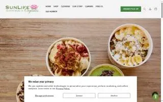 SunLife Organics of West Hollywood website