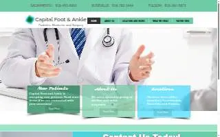 Capital Foot & Ankle of West Sacramento website