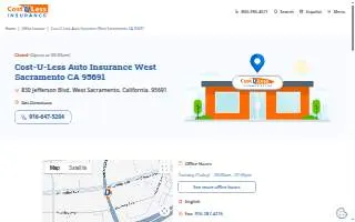 Cost-U-Less Insurance of West Sacramento website