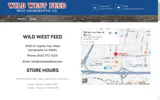 Wild West Feed Pets and Supplies website