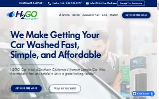 H2GO Car Wash of Westminster website