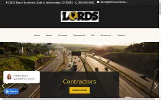 Lords Insurance Agency website